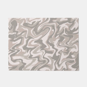 Hippie 70s Grey Marble Liquid Swirl Boho Pattern Doormat