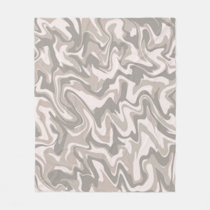 Hippie 70s Grey Marble Liquid Swirl Boho Pattern Fleece Blanket