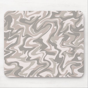 Hippie 70s Grey Marble Liquid Swirl Boho Pattern Mouse Pad