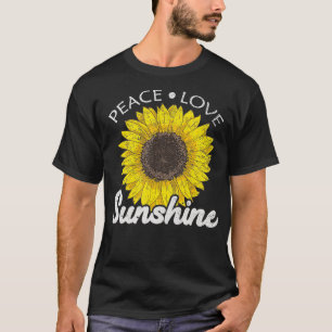 Hippie Aesthetic Flowers Peace Love Sunshine T-Shirt