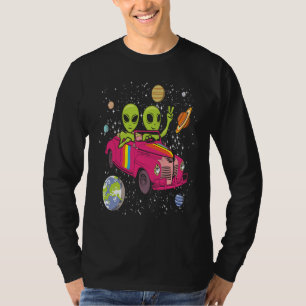 Hippie Alien Space Car  Techno EDM Minimal Spacesh T-Shirt