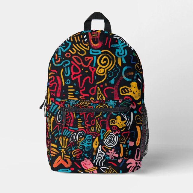 Hippie All Over Print School Bag (Front)