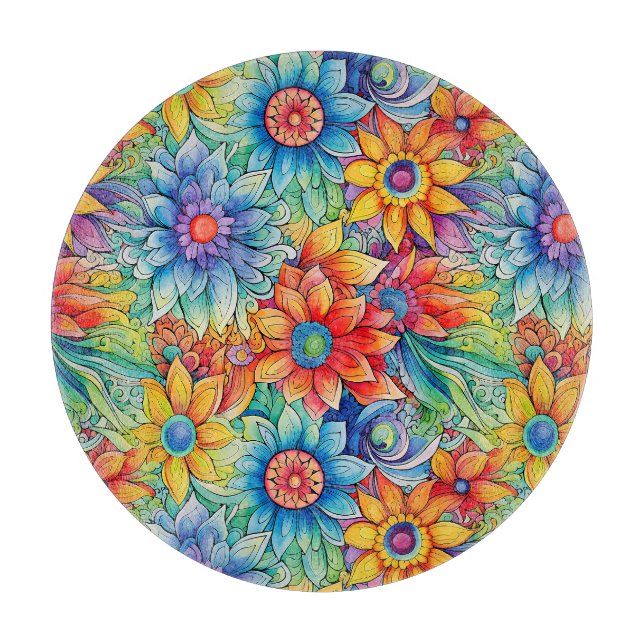 Hippie Art Cutting Board (Front)