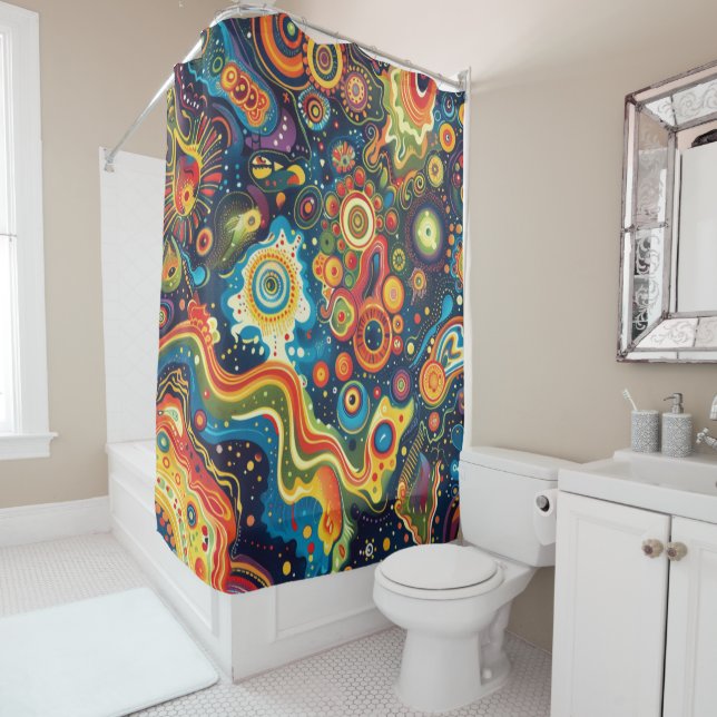 Hippie Art Shower Curtain (In Situ)