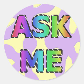 Hippie Ask Me Stickers