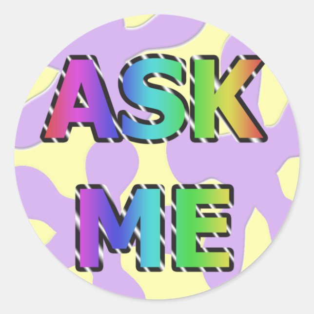 Hippie Ask Me Stickers (Front)