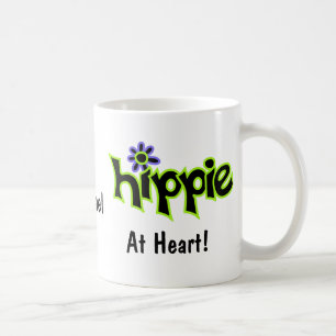 Hippie at Heart Black Green Art Name Personalized Coffee Mug