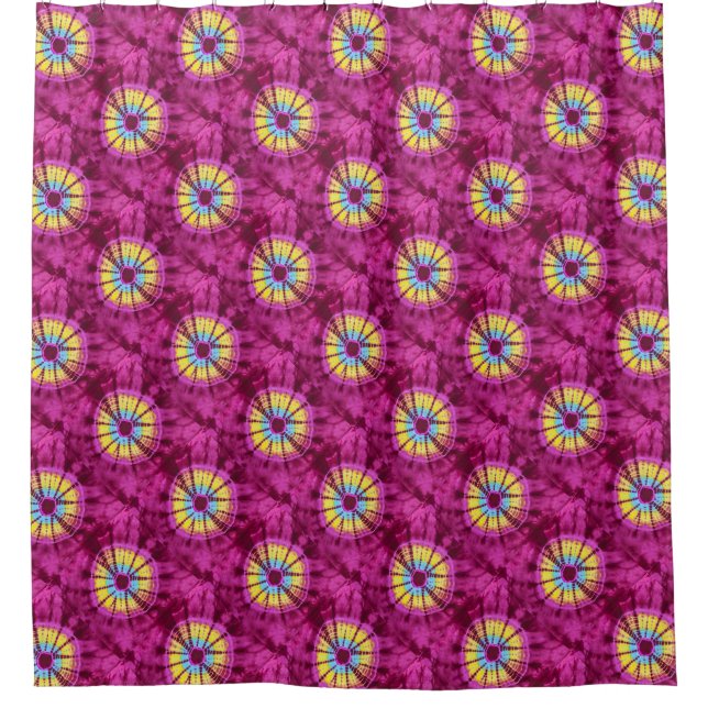 Hippie batik circle shower curtain (Front)