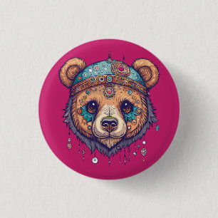 Hippie Bear I 3 Cm Round Badge