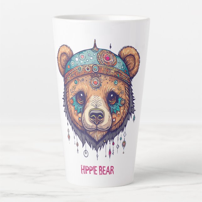 Hippie Bear I Latte Mug (Front)