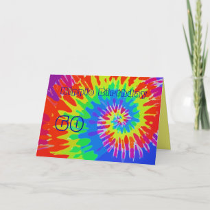 Hippie Birthday 60th Groovy Tie-Dye Card