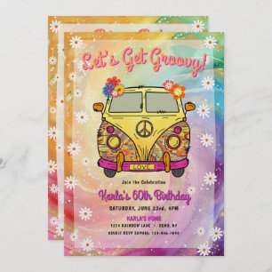 Hippie Birthday Party Invitation and Game