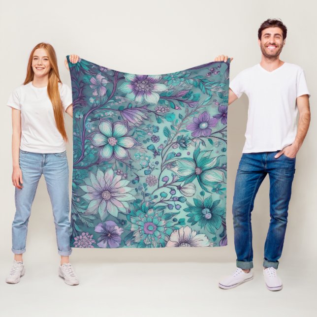 Hippie Blues Fleece Blanket (In Situ)