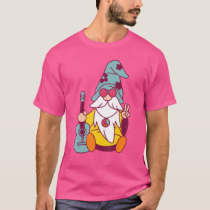 Hippie Bohemians Gnome With Guitar And Hippy Soul  T-Shirt