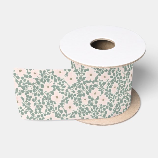Hippie Boho Floral  Satin Ribbon (Spool)