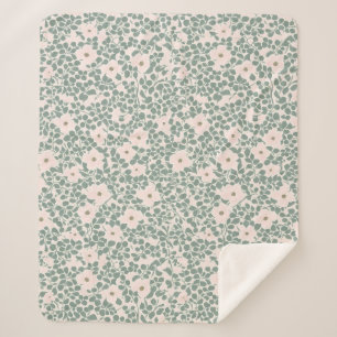 Hippie Boho Floral  Sherpa Blanket