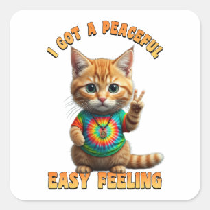 Hippie Boho Peaceful Easy Feeling Rabbit Bunny  Square Sticker