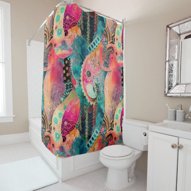 Hippie Boho Shower Curtain (In Situ)