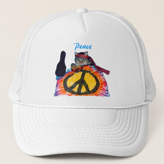 Hippie Cat Guitar Hat (Front)