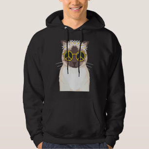 Hippie cat hippie soul peace love hoodie