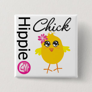 Hippie Chick 2 15 Cm Square Badge