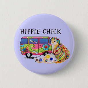 Hippie Chick 6 Cm Round Badge