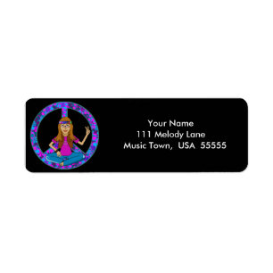 Hippie Chick Address Label