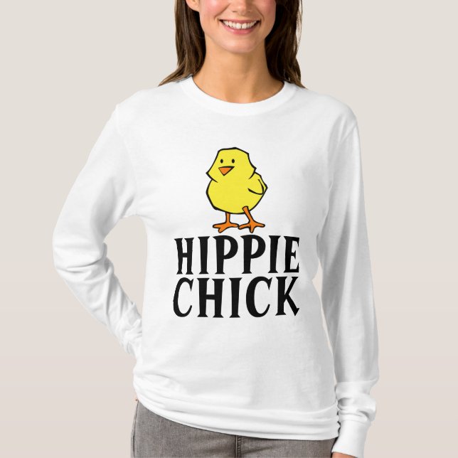 HIPPIE CHICK FUNNY LADIES T-SHIRTS (Front)