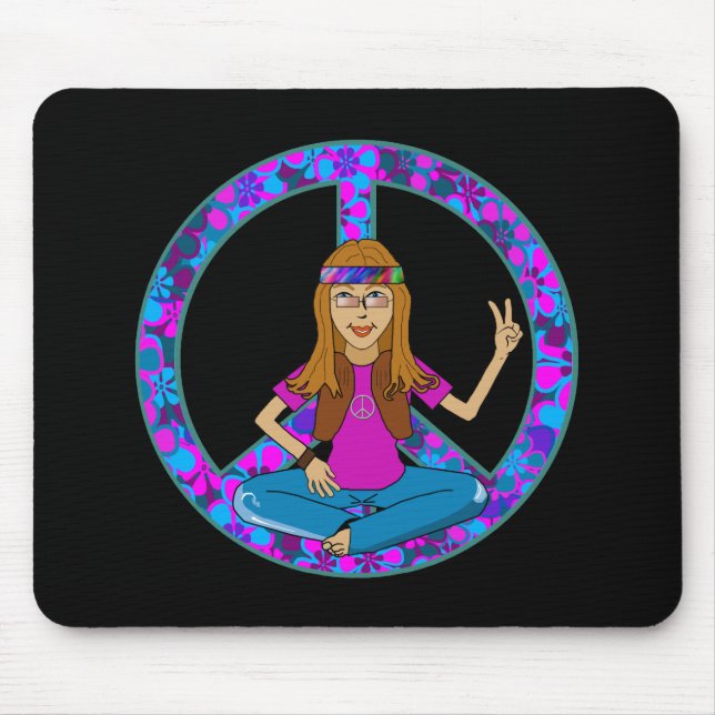 Hippie Chick Mouse Pad (Front)