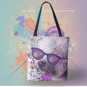 Hippie 'Chon the Bichon Flexible Magnet Tote Bag