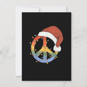 Hippie Christmas Peace Sign Happy Holidays Xmas Li Invitation