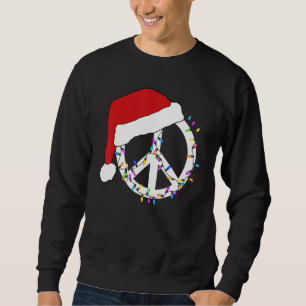 Hippie Christmas Peace Sign Light Merry Christmas Sweatshirt
