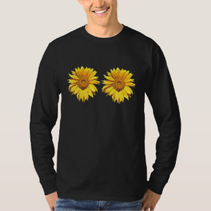 Hippie Costume Breasts Bikini Sunflower Summer Be T-Shirt