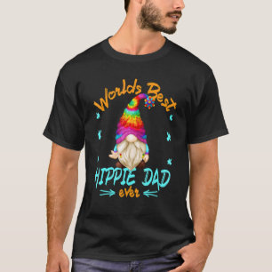 Hippie Dad Gnome For Men Peace Sign Grandpa Gnomi T-Shirt