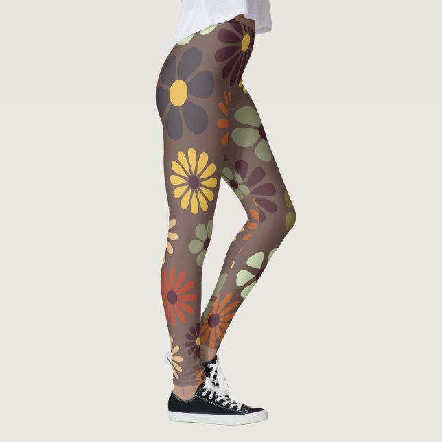 Hippie Daisies Retro  Leggings (Right)