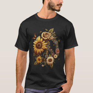 Hippie Daisy Peace Sign Retro Flower Sunflower   1 T-Shirt