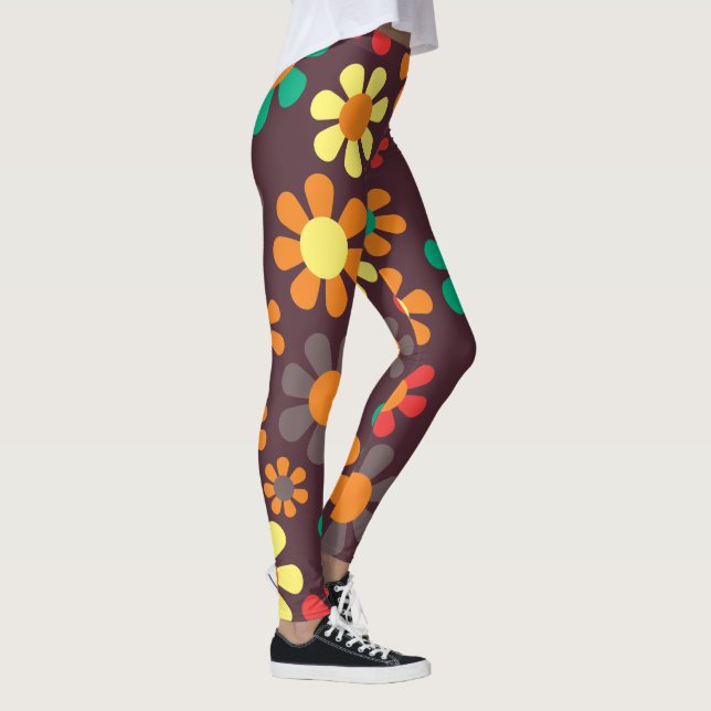 Hippie Daisy Retro  Leggings (Right)