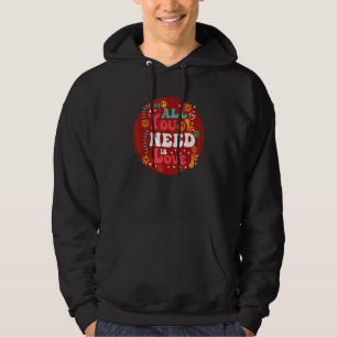 Hippie Days Love And Peace All We Need Retro Desig Hoodie