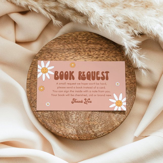 HIPPIE DAZE Baby Shower Book Request Card  (Creator Uploaded)