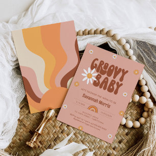 HIPPIE DAZE Groovy Baby Shower Invitation