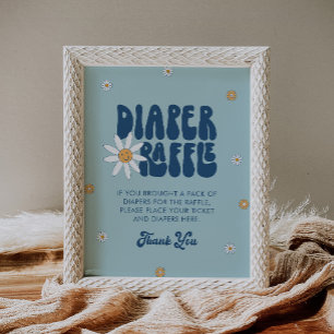 HIPPIE DAZE Groovy Boy Diaper Raffle Sign
