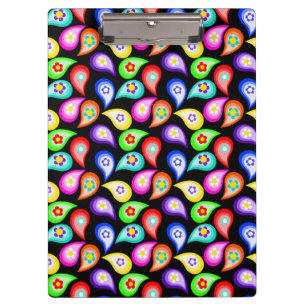 Hippie Daze, Paisley Flowers Pattern Clipboard