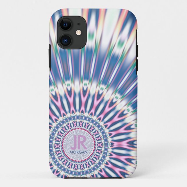 Hippie 'delica Funk Pink Blue Monogram Case-Mate iPhone Case (Back)