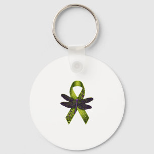 Hippie Dragonfly Green Ribbon Cerebral Palsy Aware Key Ring