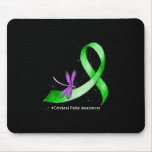 Hippie Dragonfly Green Ribbon Cerebral Palsy Mouse Pad