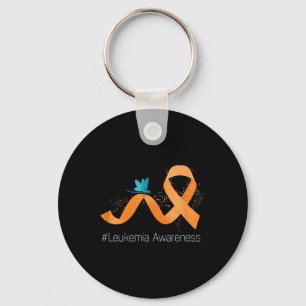 Hippie Dragonfly Orange Ribbon Leukaemia Awareness Key Ring
