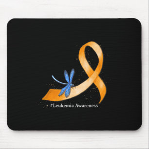 Hippie Dragonfly Orange Ribbon Leukemia Awareness  Mouse Pad