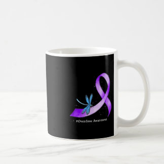 Hippie Dragonfly Purple Ribbon Overdose Awareness Coffee Mug
