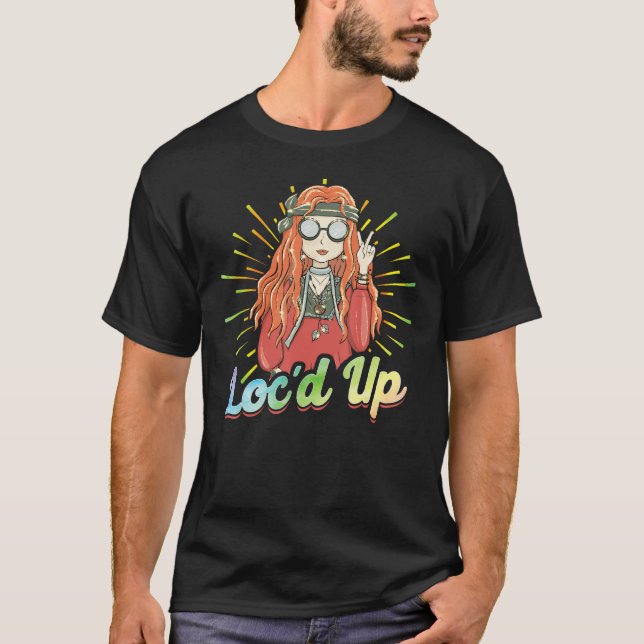 Hippie Dreadlocks Rasta Loc d Up T-Shirt (Front)