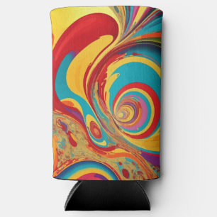 Hippie Dreams 1960s Flowing Fluid Art Seltzer Can Cooler